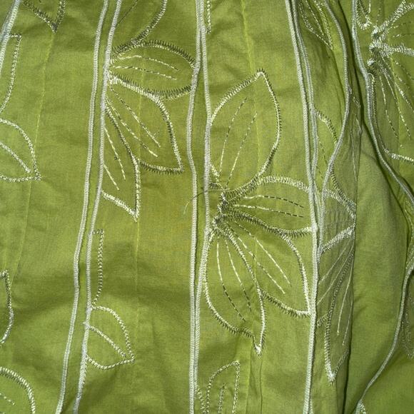 Coldwater Creek Women M Pleated Skirt Embroidered Peasant Cottagecore Dainty - Picture 5 of 10